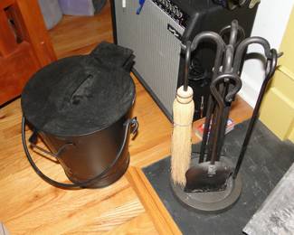 Fireplace bucket for ashes and tools