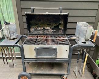 Sierra Smoker & Grill with grilling tools. Purchased at Williams Sonoma in 2009. Works great.
