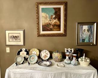 The painting in the center is sold. All other items available!