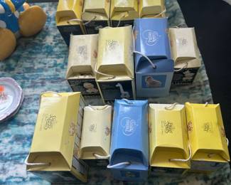 Precious Moments birthday train figurines in original boxes