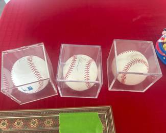 Signed Braves baseballs from about 15 years ago