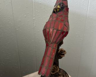Tiffany-style cardinal lamp