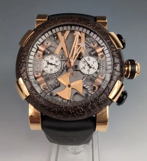 001 Romain Jerome Steampunk Titanic DNA 18K Rose Gold Titanium Wristwatch