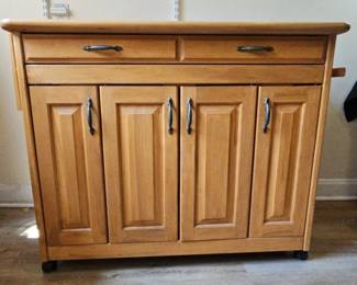 Rolling Kitchen Island 3 Cabinets