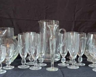 Wheat Etched Crystal Lot