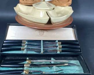 Vintage Lazy Susan, Sheffield Carving Knife Set, And More