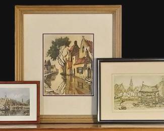 Waterside Townscape Framed Prints