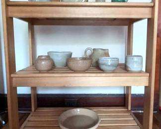 Alamo Pottery, Hoernig Of California More With Wood Shelf