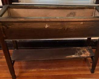 Elevated Wood Trough Planter with Open Shelf