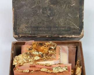 Antique Box Of Gold Leaf