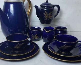Lenox Cobalt Blue Tea Set And Demitasse Coffee Set
