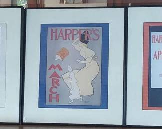 Vintage Framed Posters For Harpers Magazine