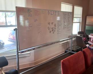 Extra large dry erase board (it's all clean and ready to go! Name your price!) Three ergonomic kneeling chairs are looking for a new home too!