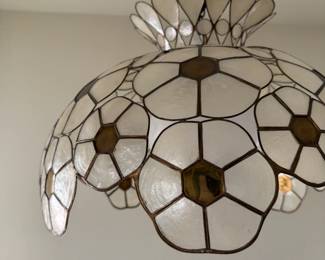 Capiz shell chandelier. Pristine and magical!
