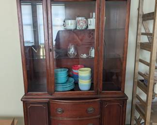 hutch and glassware for sale