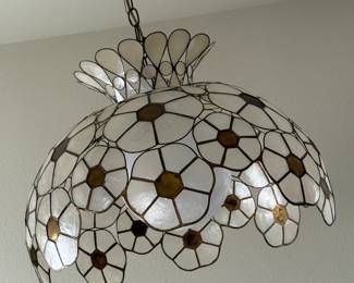 Capiz shell chandelier. Pristine and magical!