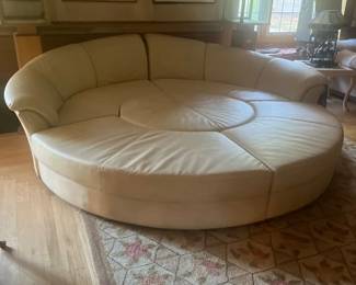 Round sectional sofa or bed butter soft full grain leather original cost over $15,000 highest offer