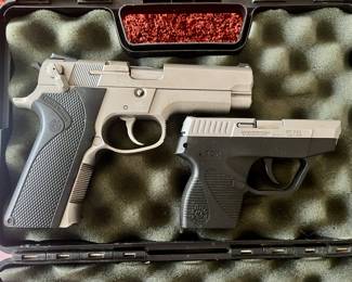 Taurus TCP PT 738 .380 ACP semiautomatic, and a Smith & Wesson mod. 4006