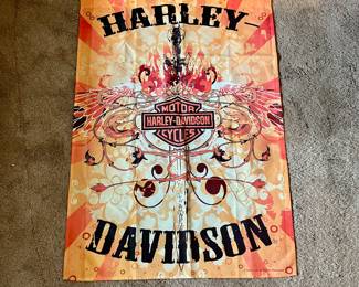 Harley Davidson Double Sided Large Wall Hanging/Curtain