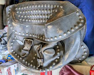 Vintage leather Harley Davidson saddlebags