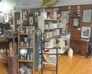 Assortment of old pewter