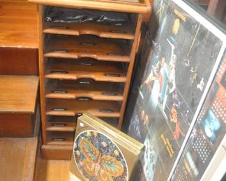 Oak podium with large folio books slides