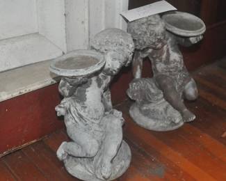 Pair of lead garden putti