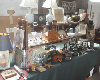 Pair of handsome crackle glaze lamps and much more
