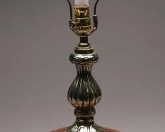 1970s Amber Glass Bubble Lamp, 20 Inches Tall