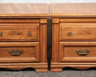 Wood Two-Drawer Nightstands