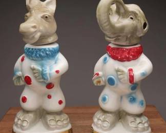 1968 Jim Beam Political Clowns Decanter Set