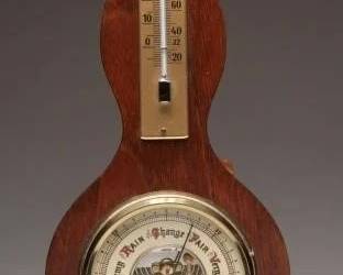 Vintage German Wall Barometer and Thermometer