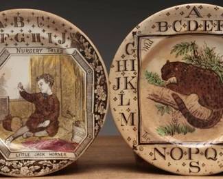 Antique Staffordshire ABC Plates