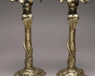 Vintage Metal Candlestick Pair