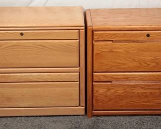 Oak Two-Drawer Filing Cabinets