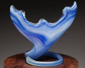 Murano Blown Glass Cornucopia Vase