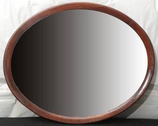 Vintage Oval Wood-Framed Mirror
