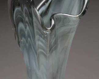 Murano Hand Blown Glass Free-Form Vase