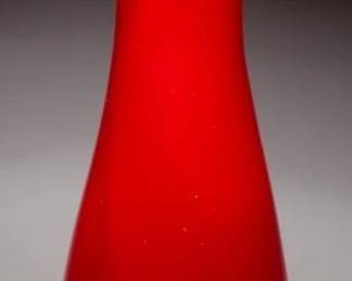 Ruby Red Hand-Blown Vase, circa 1960s-70s