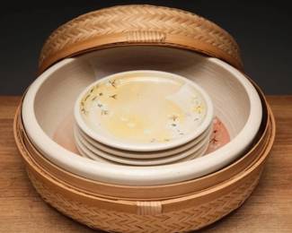 Kyoyaki Mino Yaki Ceramic Plate and Bowl Set