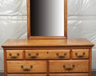 American Drew 7-Drawer Wood Dresser with Mirror