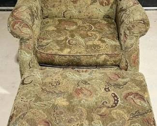 Upholstered Armchair and Ottoman Set