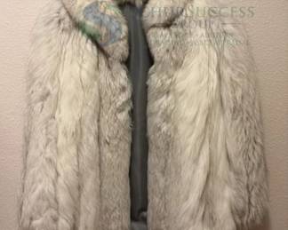 Gray & White Fur Coat