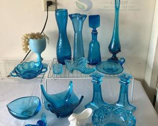 Vintage Blue Glassware Collection