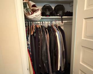 Men’s jackets and motorcycle helmets