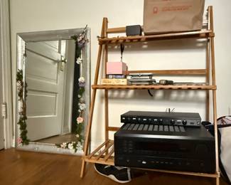 Mirror, shelving and receivers