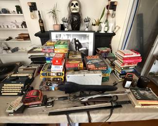 Games/books/typewriters/ vintage and custom made toys