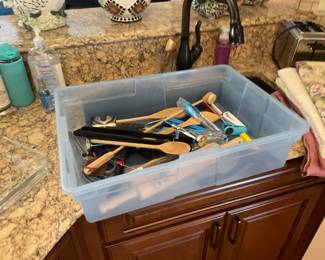 Box full of kitchenware