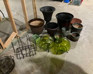 Unique planters and glass decor