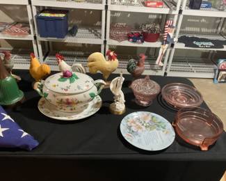 Pink depression glass